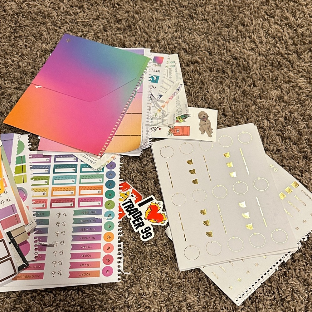 Colorful Planner Stickers and Inserts